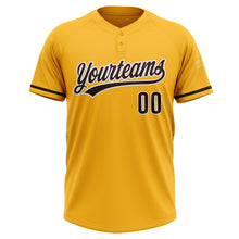 Laden Sie das Bild in den Galerie-Viewer, Custom Gold Brown-White Two-Button Unisex Softball Jersey