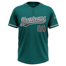 Загрузить изображение в средство просмотра галереи, Custom Teal Steel Gray-White Two-Button Unisex Softball Jersey