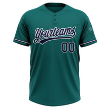 Load image into Gallery viewer, Custom Teal Navy-White Two-Button Unisex Softball Jersey