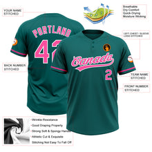 Load image into Gallery viewer, Custom Teal Pink-White Two-Button Unisex Softball Jersey