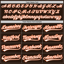 Laden Sie das Bild in den Galerie-Viewer, Custom Brown White-Orange Two-Button Unisex Softball Jersey