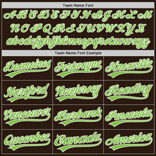 Laden Sie das Bild in den Galerie-Viewer, Custom Brown Neon Green-White Two-Button Unisex Softball Jersey
