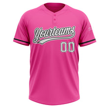 Загрузить изображение в средство просмотра галереи, Custom Pink White-Black Two-Button Unisex Softball Jersey