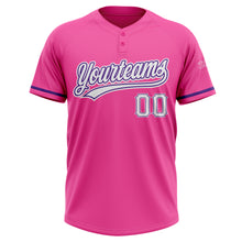 Загрузить изображение в средство просмотра галереи, Custom Pink White-Purple Two-Button Unisex Softball Jersey
