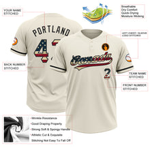 Load image into Gallery viewer, Custom Cream Vintage USA Flag-Black Two-Button Unisex Softball Jersey