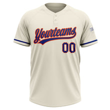 Загрузить изображение в средство просмотра галереи, Custom Cream Royal-Orange Two-Button Unisex Softball Jersey