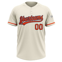Загрузить изображение в средство просмотра галереи, Custom Cream Orange-Navy Two-Button Unisex Softball Jersey