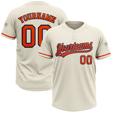 Загрузить изображение в средство просмотра галереи, Custom Cream Orange-Navy Two-Button Unisex Softball Jersey