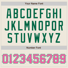 Загрузить изображение в средство просмотра галереи, Custom Cream Pink-Kelly Green Two-Button Unisex Softball Jersey