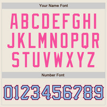 Загрузить изображение в средство просмотра галереи, Custom Cream Light Blue Black-Pink Two-Button Unisex Softball Jersey