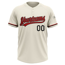 Загрузить изображение в средство просмотра галереи, Custom Cream Red-Black Two-Button Unisex Softball Jersey