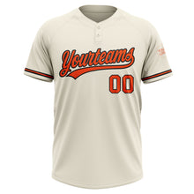 Загрузить изображение в средство просмотра галереи, Custom Cream Orange-Black Two-Button Unisex Softball Jersey