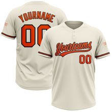 Загрузить изображение в средство просмотра галереи, Custom Cream Orange-Black Two-Button Unisex Softball Jersey