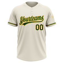 Загрузить изображение в средство просмотра галереи, Custom Cream Green-Yellow Two-Button Unisex Softball Jersey