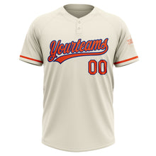Загрузить изображение в средство просмотра галереи, Custom Cream Orange-Royal Two-Button Unisex Softball Jersey