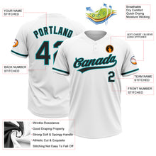 Load image into Gallery viewer, Custom White Black-Teal Two-Button Unisex Softball Jersey