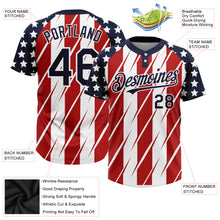 Load image into Gallery viewer, Custom Red Navy-White 3D American Flag Fashion Two-Button Unisex Softball Jersey

