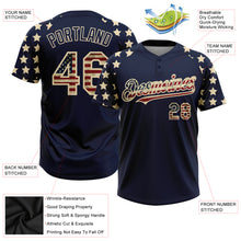 Load image into Gallery viewer, Custom Navy Vintage USA Flag-Cream 3D American Flag Fashion Two-Button Unisex Softball Jersey