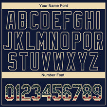 Load image into Gallery viewer, Custom Navy Vintage USA Flag-Cream 3D American Flag Fashion Two-Button Unisex Softball Jersey