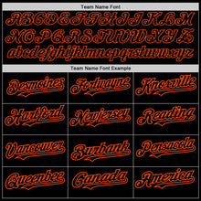 Load image into Gallery viewer, Custom Black Steel Gray Splash Ink Orange Authentic Baseball Jersey