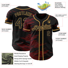 Charger l'image dans la galerie, Custom Black Crimson Splash Ink Old Gold Authentic Baseball Jersey
