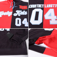 Charger l'image dans la galerie, Custom Stitched Red White-Black Split Fashion Sports Pullover Sweatshirt Hoodie