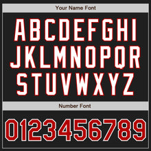 Laden Sie das Bild in den Galerie-Viewer, Custom Black Red-Gray Authentic Split Fashion Baseball Jersey