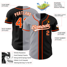 Charger l'image dans la galerie, Custom Black Orange-Gray Authentic Split Fashion Baseball Jersey