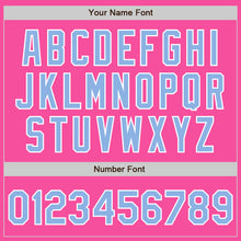 Load image into Gallery viewer, Custom Pink Light Blue-White Authentic Split Fashion Baseball Jersey