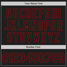 Load image into Gallery viewer, Custom Black Black White-Red Authentic Split Fashion Baseball Jersey