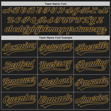 Load image into Gallery viewer, Custom Black Black White-Old Gold Authentic Split Fashion Baseball Jersey