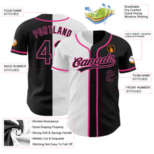 Charger l'image dans la galerie, Custom Black Black White-Pink Authentic Split Fashion Baseball Jersey