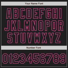 Charger l'image dans la galerie, Custom Black Black White-Pink Authentic Split Fashion Baseball Jersey