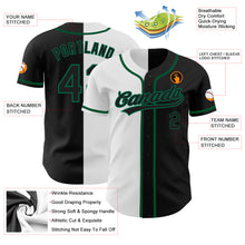 Load image into Gallery viewer, Custom Black Black White-Kelly Green Authentic Split Fashion Baseball Jersey