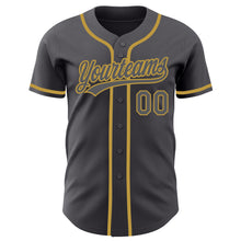 Load image into Gallery viewer, Custom Steel Gray Old Gold Authentic Baseball Jersey
