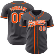 Load image into Gallery viewer, Custom Steel Gray Orange-White Authentic Baseball Jersey
