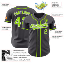 Load image into Gallery viewer, Custom Steel Gray Neon Green-White Authentic Baseball Jersey
