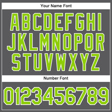 Load image into Gallery viewer, Custom Steel Gray Neon Green-White Authentic Baseball Jersey