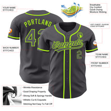 Load image into Gallery viewer, Custom Steel Gray Neon Green Authentic Baseball Jersey