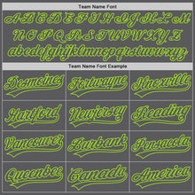 Load image into Gallery viewer, Custom Steel Gray Neon Green Authentic Baseball Jersey