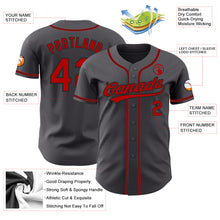 Загрузить изображение в средство просмотра галереи, Custom Steel Gray Red-Black Authentic Baseball Jersey