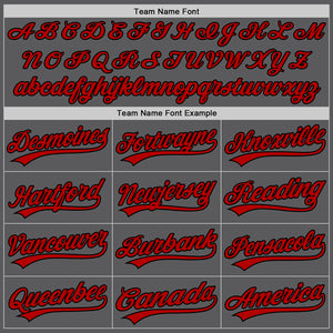 Custom Steel Gray Red-Black Authentic Baseball Jersey