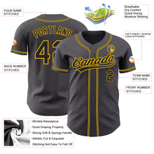 Laden Sie das Bild in den Galerie-Viewer, Custom Steel Gray Black-Gold Authentic Baseball Jersey