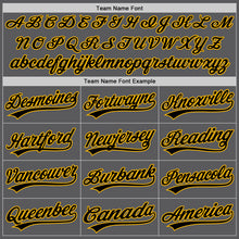 Laden Sie das Bild in den Galerie-Viewer, Custom Steel Gray Black-Gold Authentic Baseball Jersey