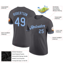 Загрузить изображение в средство просмотра галереи, Custom Steel Gray Light Blue Performance T-Shirt