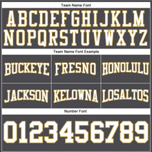 Load image into Gallery viewer, Custom Stitched Steel Gray White Old Gold-Red Football Pullover Sweatshirt Hoodie