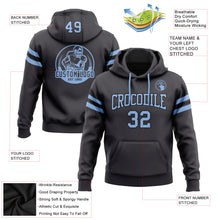 Загрузить изображение в средство просмотра галереи, Custom Stitched Steel Gray Light Blue-Black Football Pullover Sweatshirt Hoodie