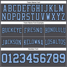 Загрузить изображение в средство просмотра галереи, Custom Stitched Steel Gray Light Blue-Black Football Pullover Sweatshirt Hoodie
