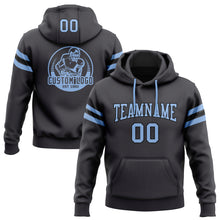Загрузить изображение в средство просмотра галереи, Custom Stitched Steel Gray Light Blue-Black Football Pullover Sweatshirt Hoodie