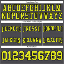 Load image into Gallery viewer, Custom Stitched Steel Gray Neon Yellow-Black Football Pullover Sweatshirt Hoodie